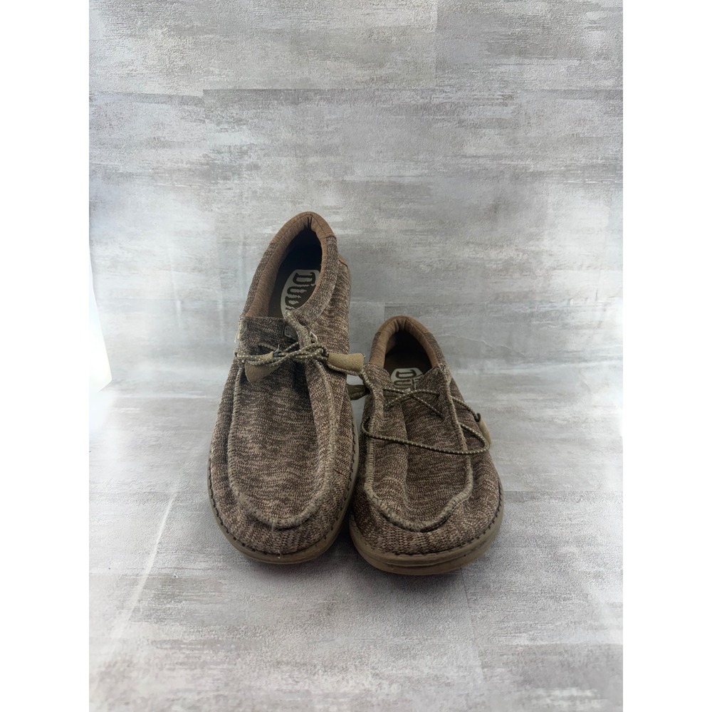 Hey Dude Wally Sport Knit Tan Men Size 8 Loafers Slip On Shoes 40536-255